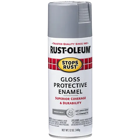 12 OZ Stops Rust Protective Enamel Spray Paint - Gloss Smoke Gray
