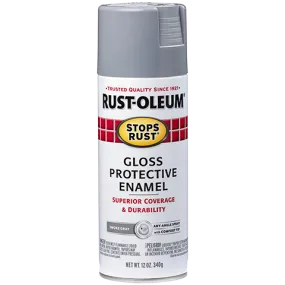 12 OZ Stops Rust Protective Enamel Spray Paint - Gloss Smoke Gray