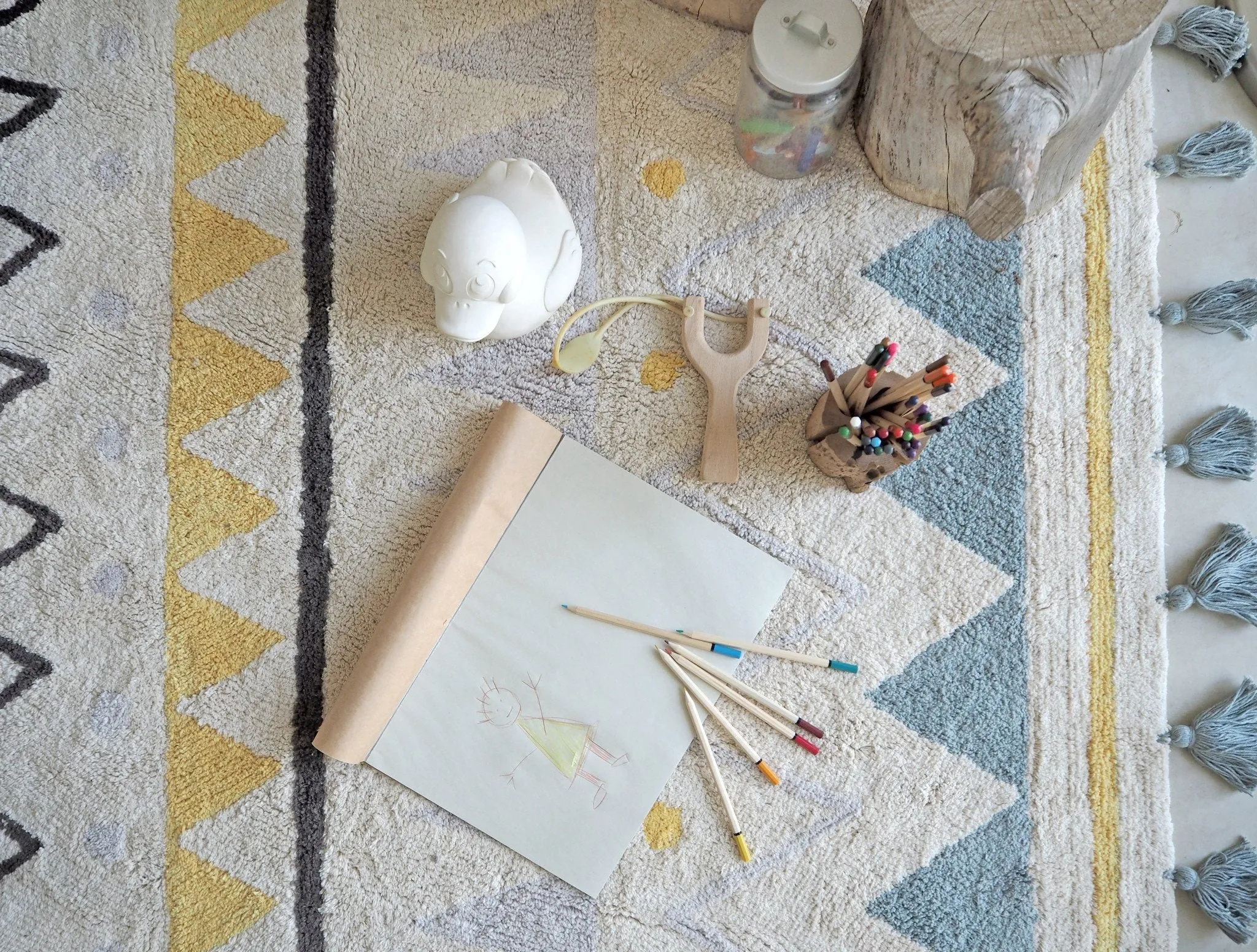 Azteca Natural Washable Rug