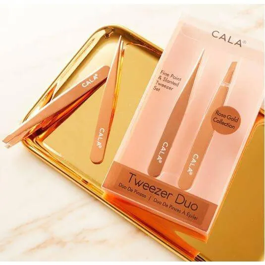 CALA Rose Gold Tweezer Duo (Pointed/Slanted)