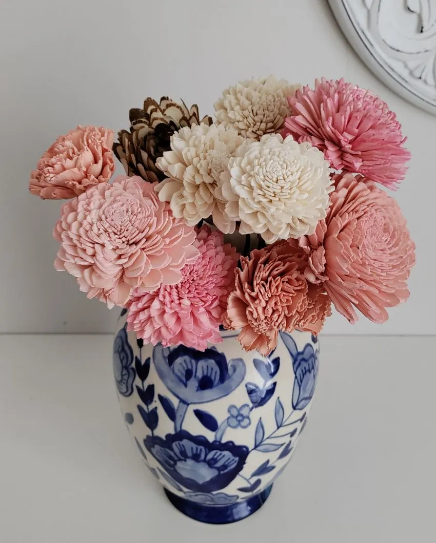 Coressa Sholapith DIY Flower Bunch | Vase Not Included | 11 Flower Heads