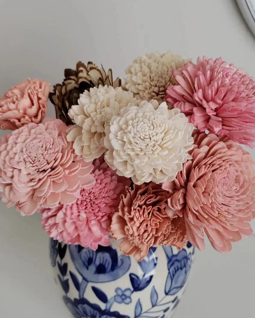 Coressa Sholapith DIY Flower Bunch | Vase Not Included | 11 Flower Heads
