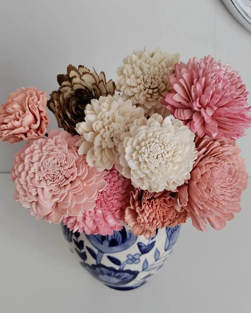 Coressa Sholapith DIY Flower Bunch | Vase Not Included | 11 Flower Heads