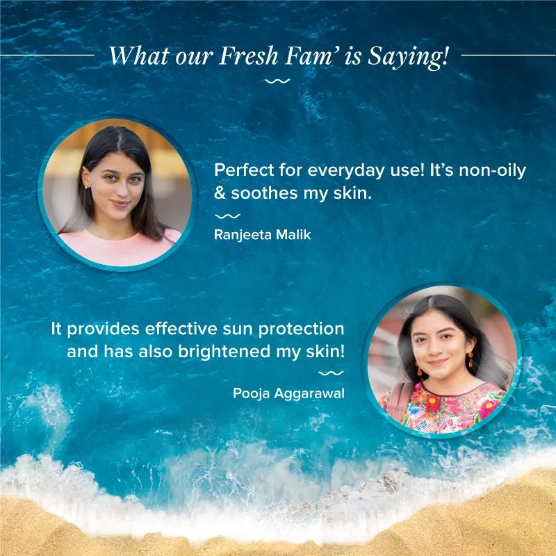 Detan  Dewy Sunscreen with SPF 50  & PA     for UVA/B & Blue Light Protection & No White Cast - 50g