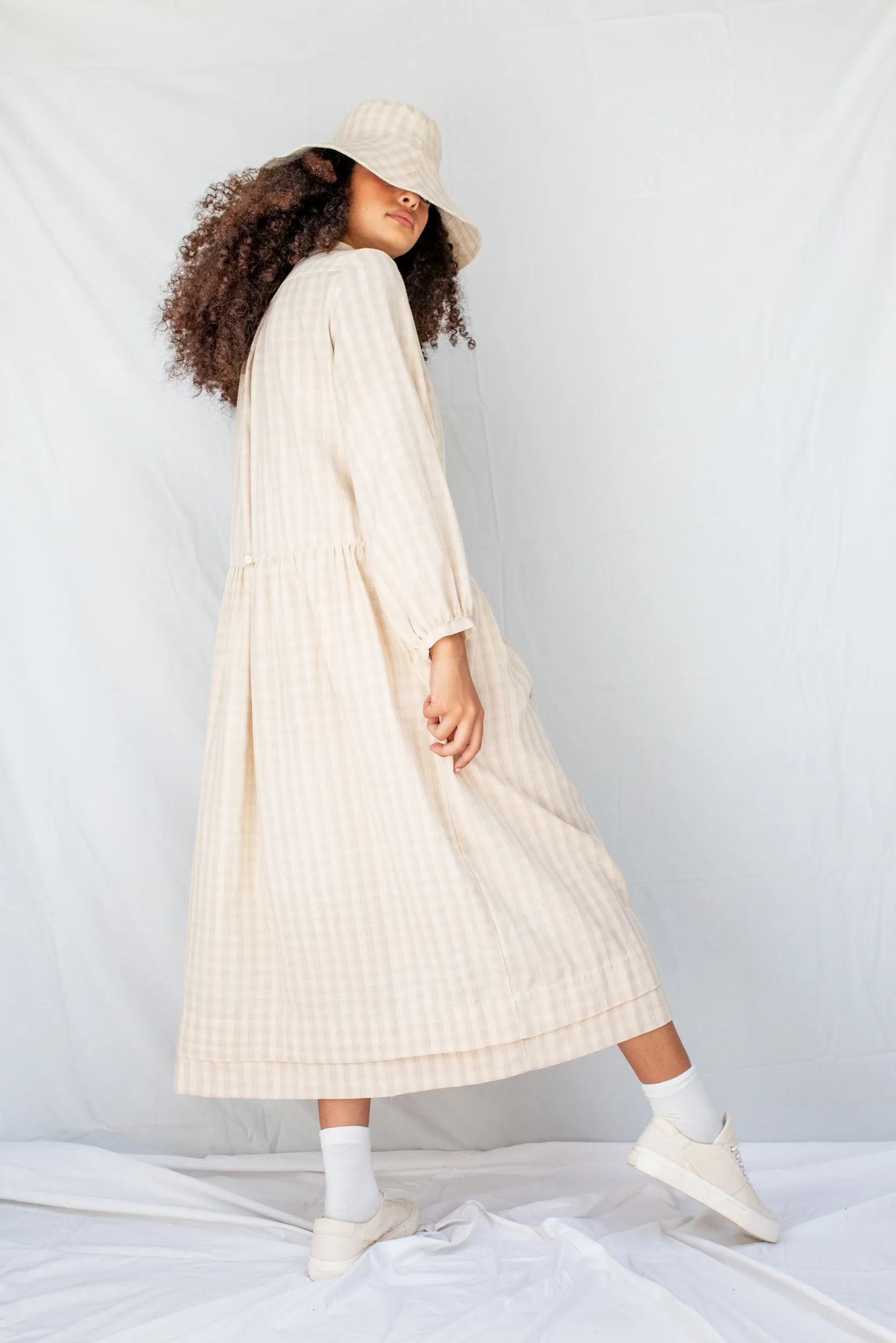 Otis Dress | Natural Gingham (S/XL only)