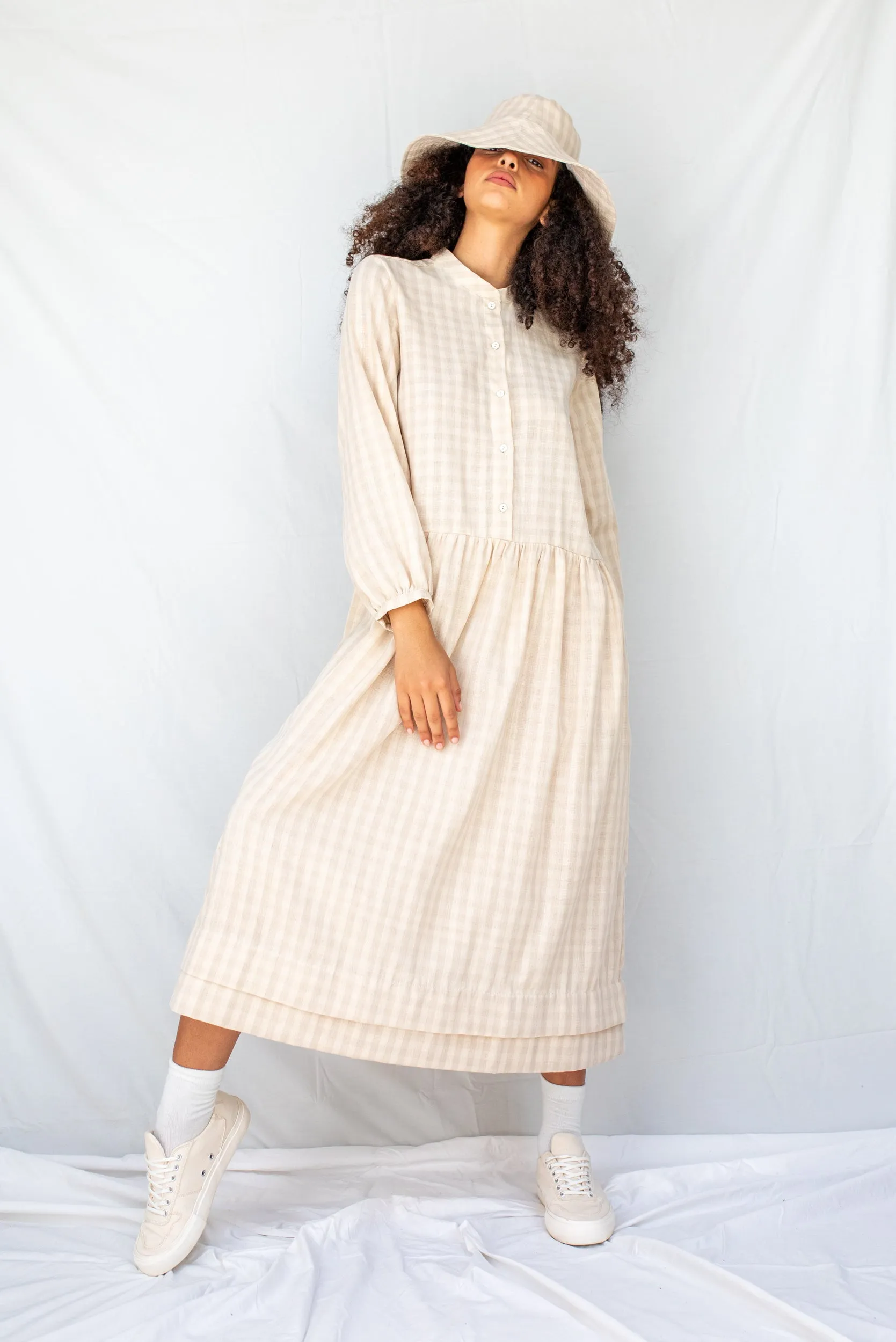 Otis Dress | Natural Gingham (S/XL only)