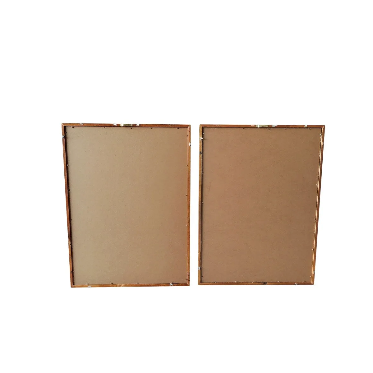 "Blush Pink Circles" 2 Piece Set on Natural Wood Floating Framed Canvas Wall Art