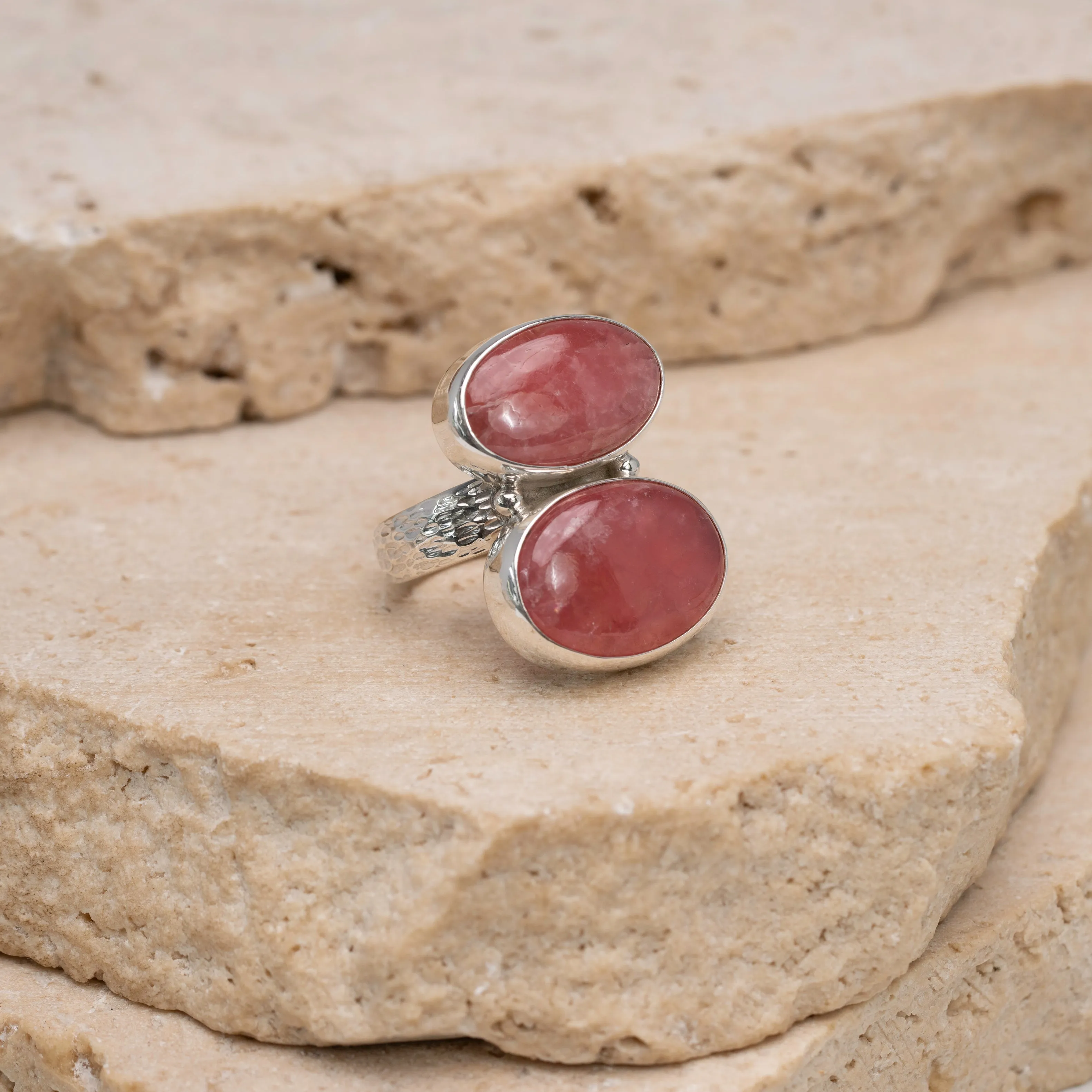 Rhodochrosite Blush Ring