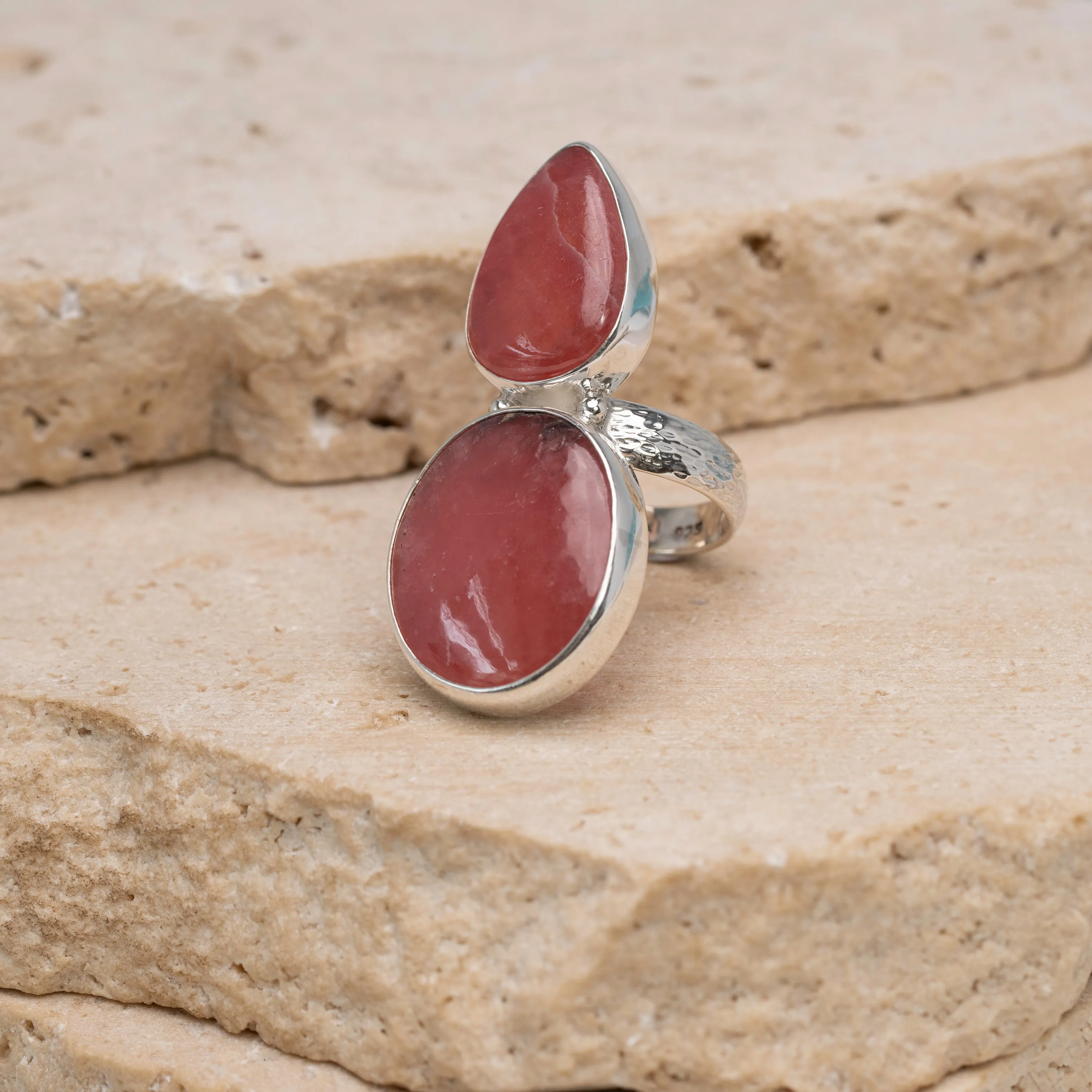 Rhodochrosite Blush Ring