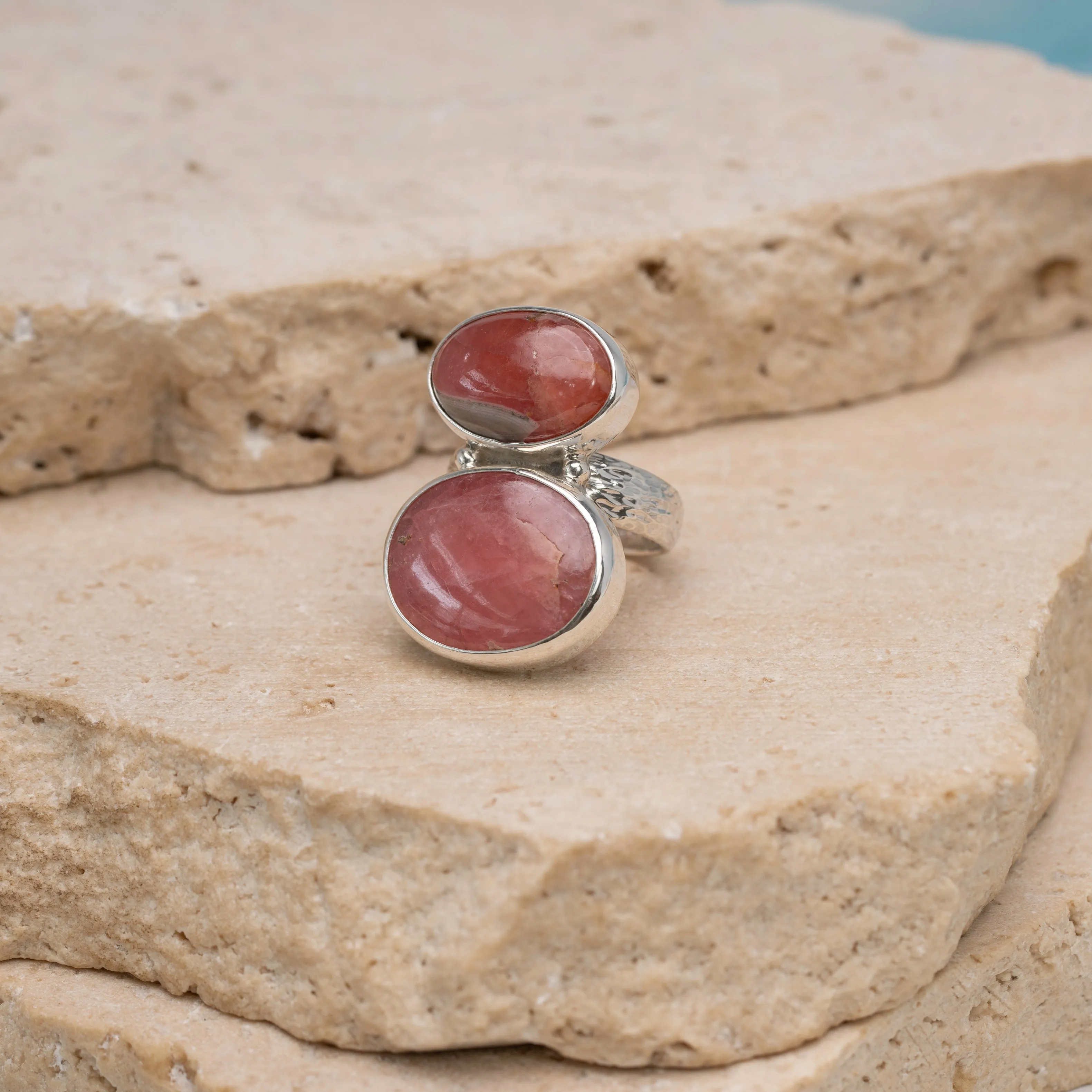 Rhodochrosite Blush Ring
