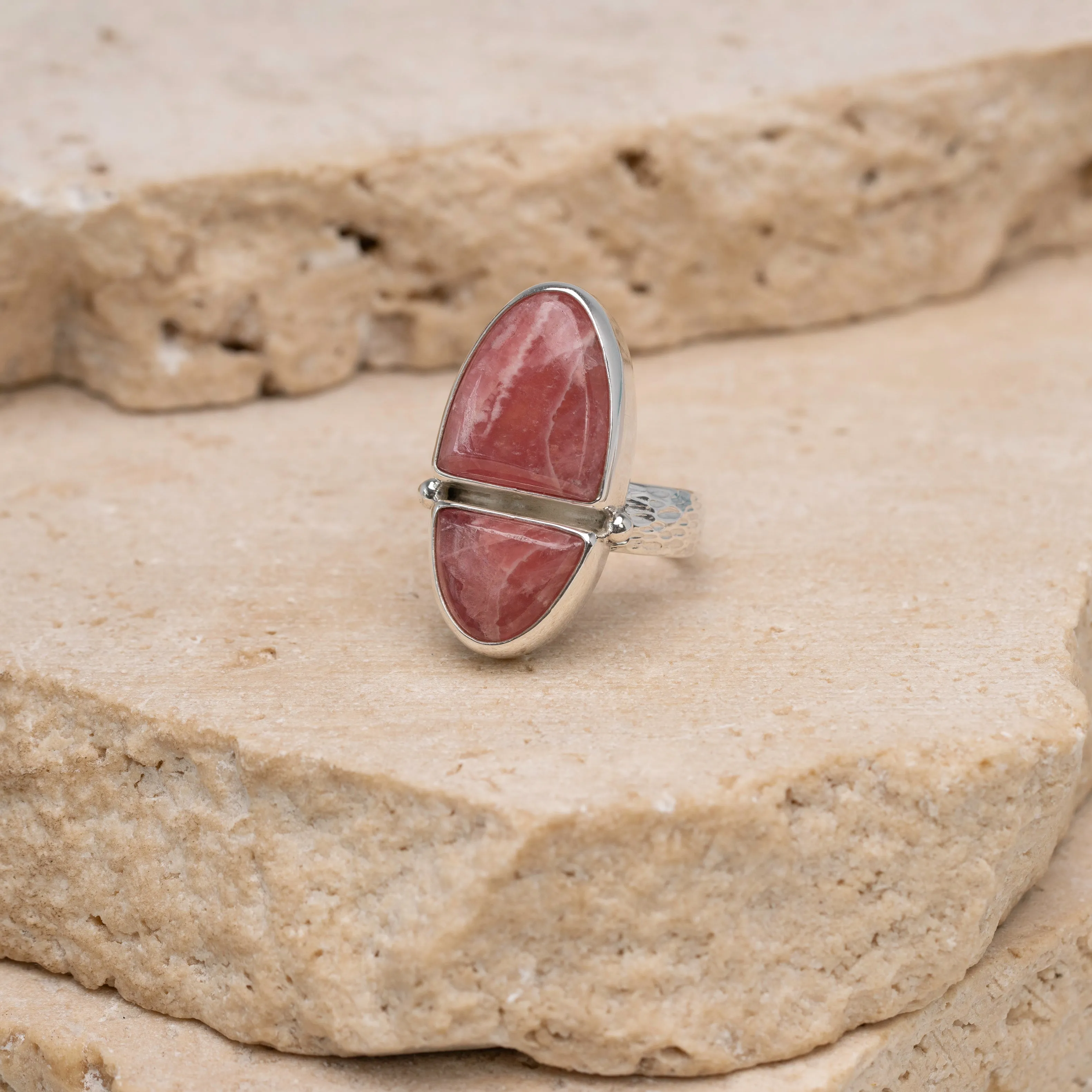 Rhodochrosite Blush Ring