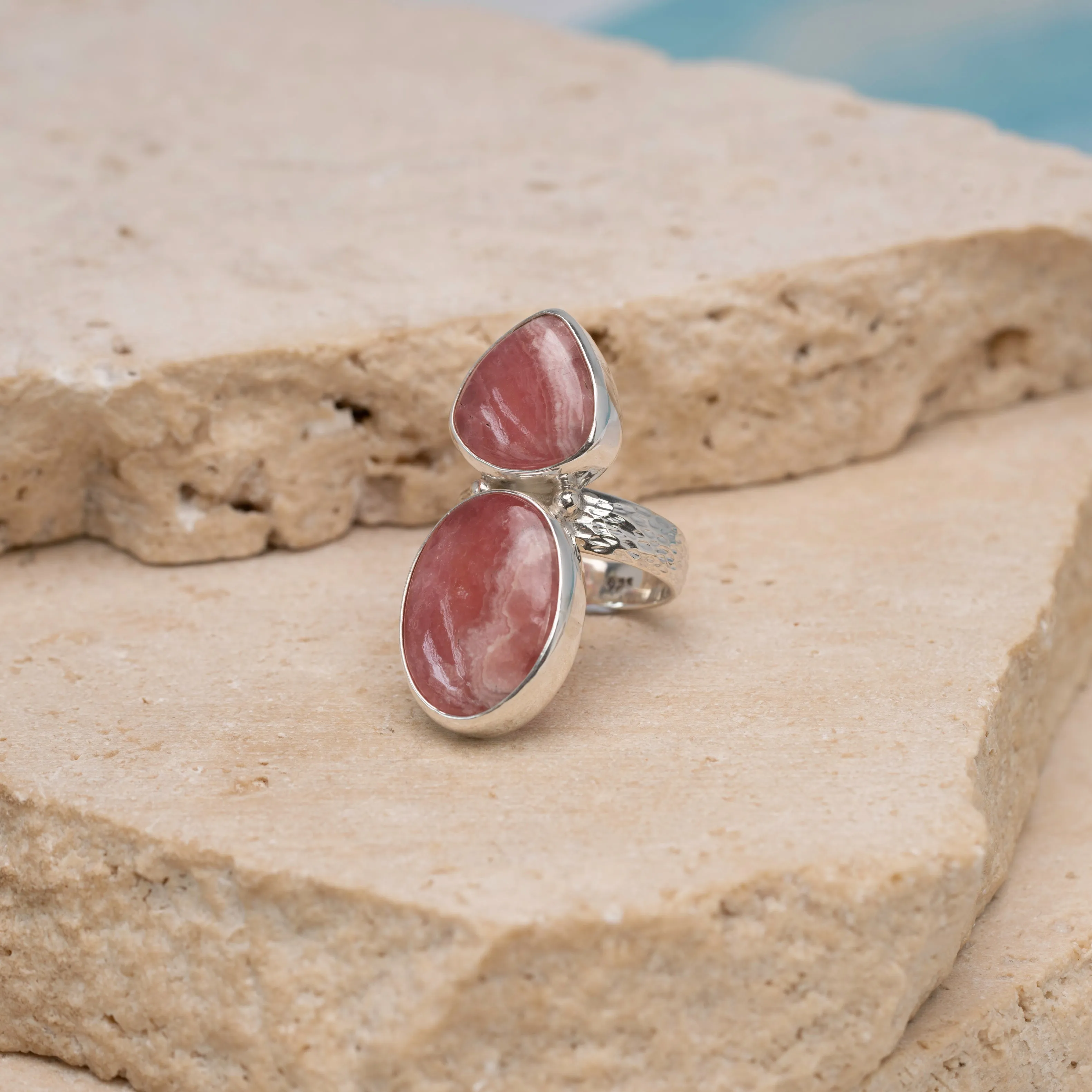 Rhodochrosite Blush Ring