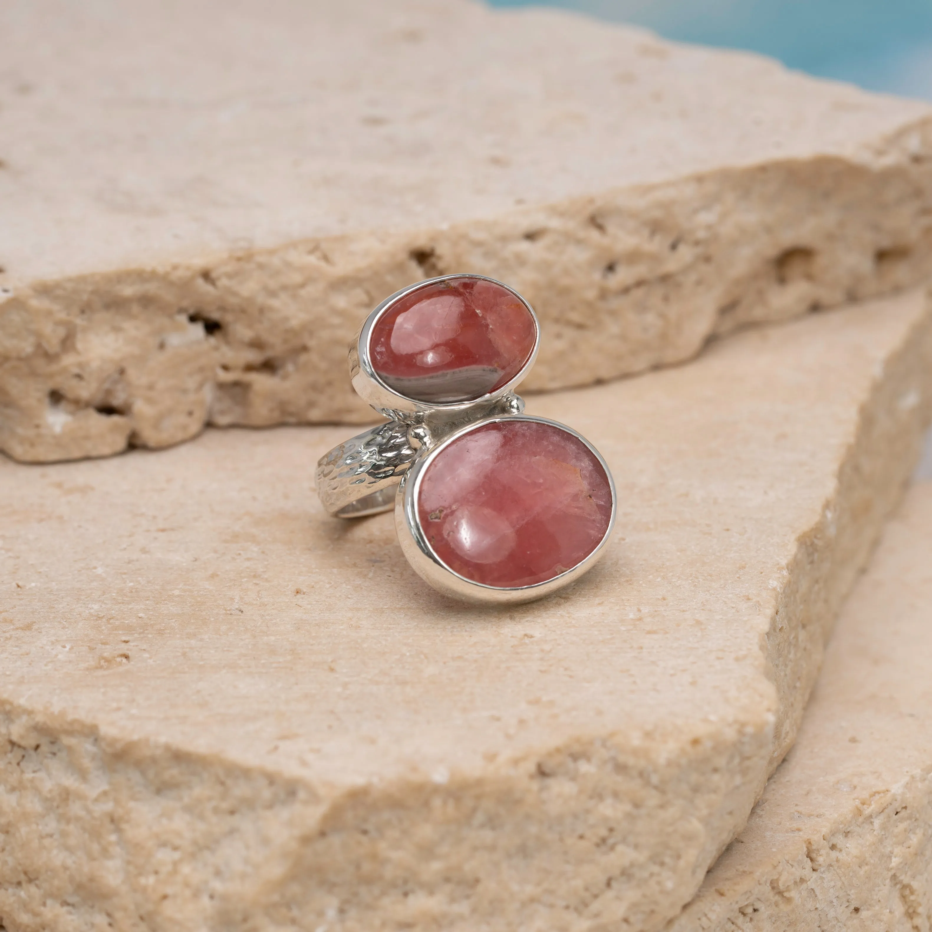 Rhodochrosite Blush Ring