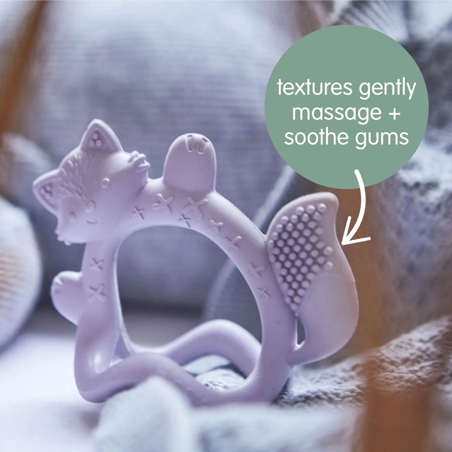 Silicone Wrist Teether Fox Blush Pink