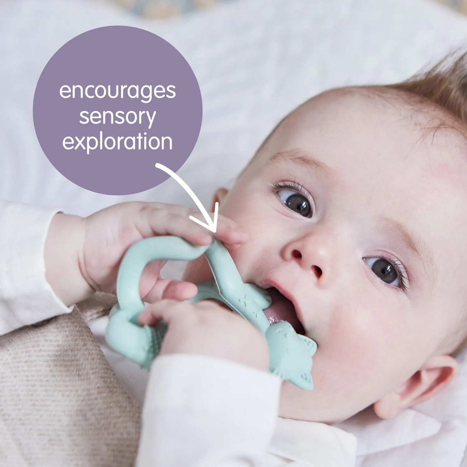 Silicone Wrist Teether Fox Blush Pink