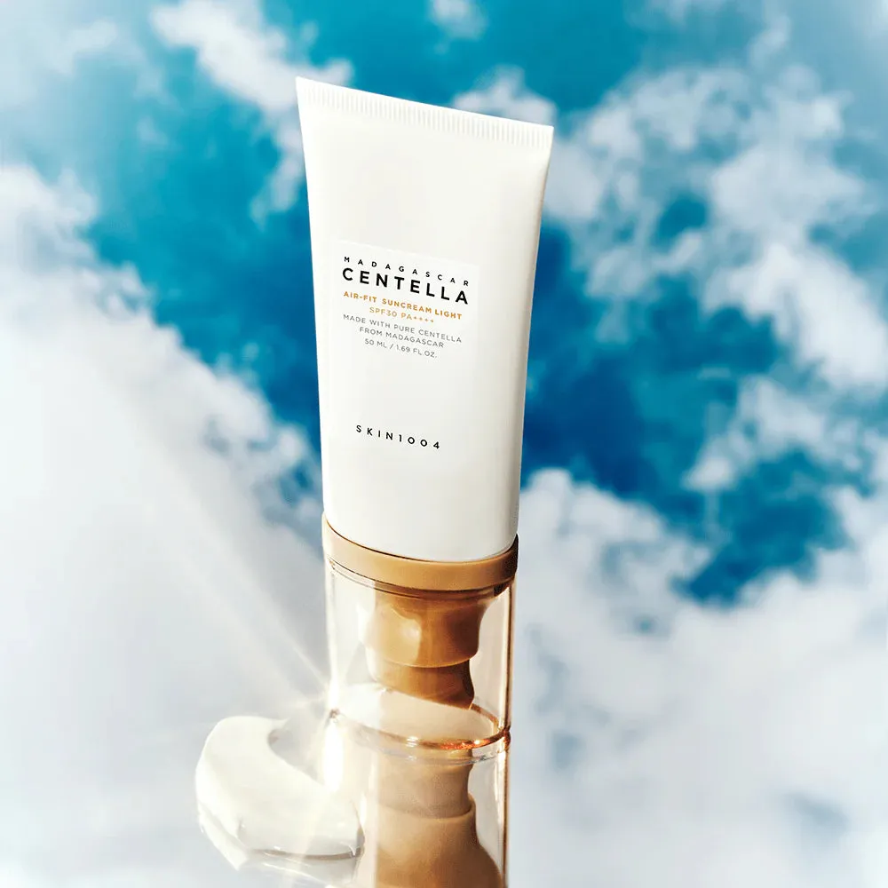 SKIN1004 air fit suncream light spf 30 pa     made with pure centella from Madagascar واقي الشمس الفيزيائي الكوري