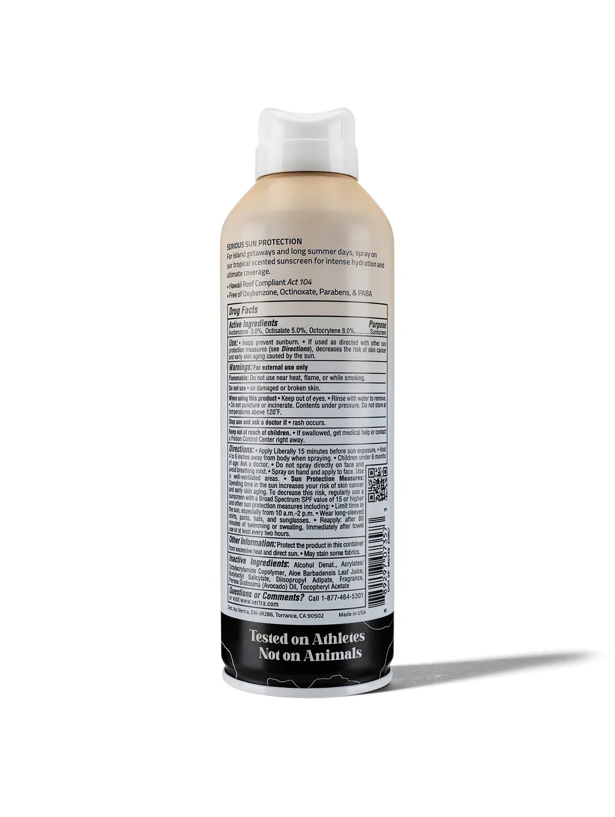 VERTRA COCONUT VANILLA SPRAY SUNSCREEN SPF 50